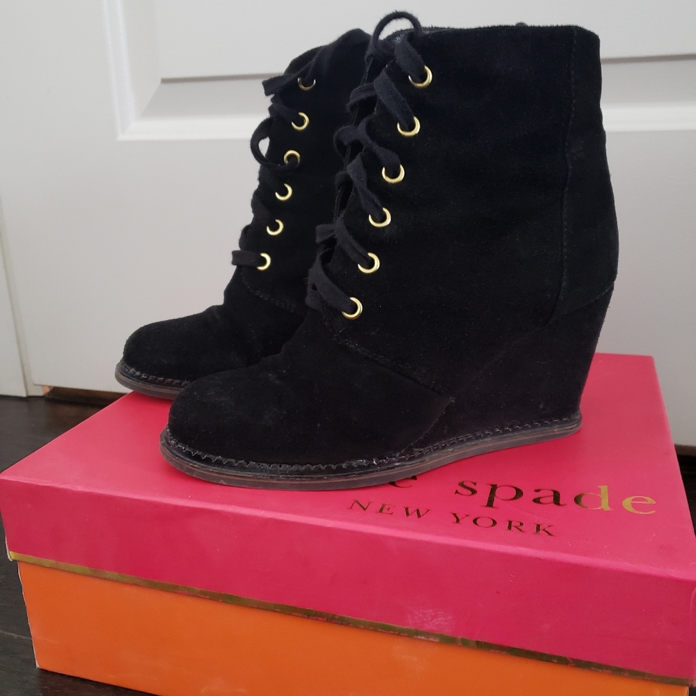 Kate Spade suede wedge booties